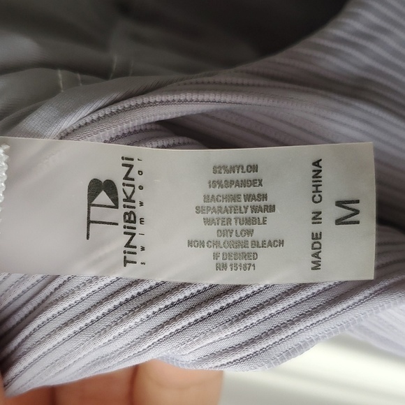 Tinibikini Light Purple Ribbed One Piece Swimsuit - Picture 6 of 7